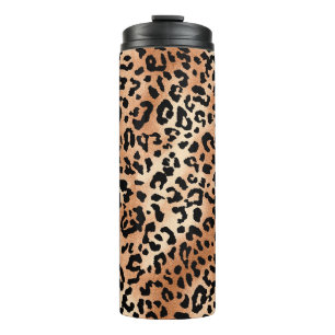 Termo piel de leopardo. Diseño elegante de blusa con leo