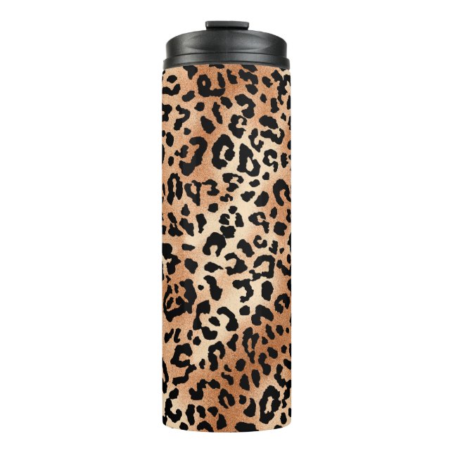 Termo piel de leopardo. Diseño elegante de blusa con leo (Anverso)