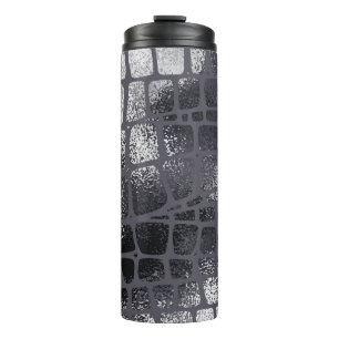 Termo Piel de serpiente negra metálica: Textura elegante