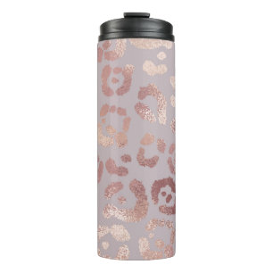 Termo Piel leopardo: elegancia dorada rosa.