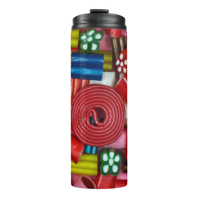 Termo Piezas de caramelo coloridas (Anverso)