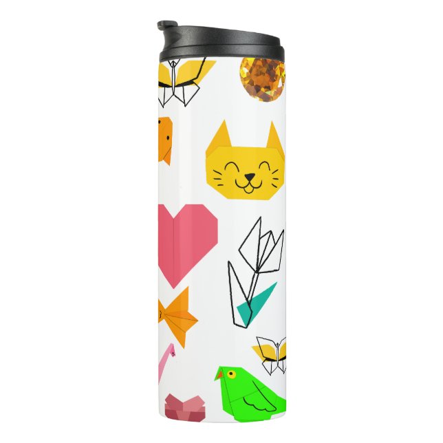 Termo Pikitiez origami cáncer verano joya animal gato (Rotado hacia la derecha)