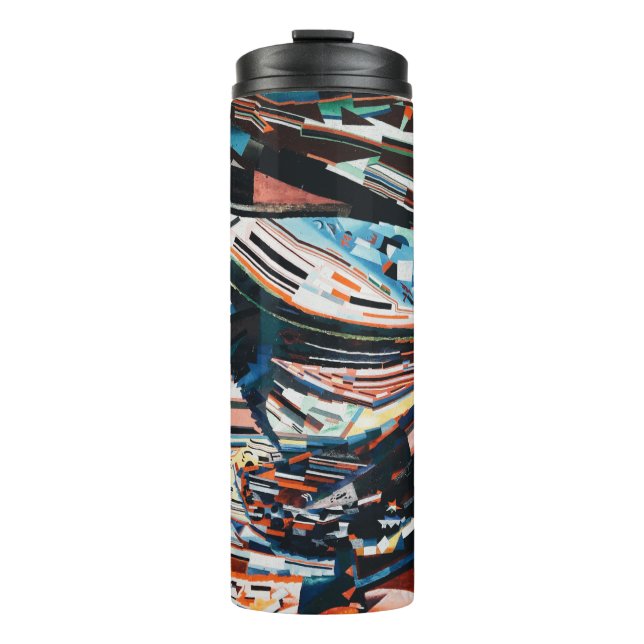 Termo Pila de embarcaciones de madera marrón y azul (Anverso)