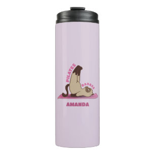 Termo Pilates Badass Workout Kitty Cat Travel Mug