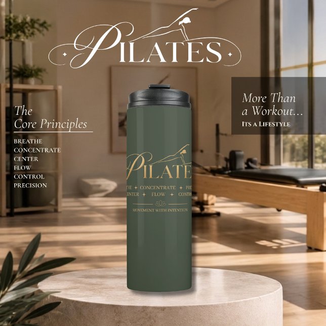 Termo Pilates de Lujo | Los Principios Básicos Gold  (Luxury Pilates _ The Core Principles Gold  Thermal Tumbler )