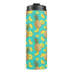 Termo Piña En Color Turquesa
