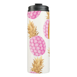 Termo Piña rosa: Vintage detallado alto