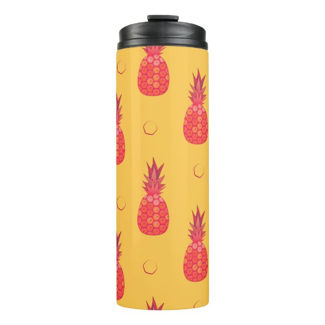 Termo Piña rosada sobre fondo naranja. Manto sin foco (Anverso)