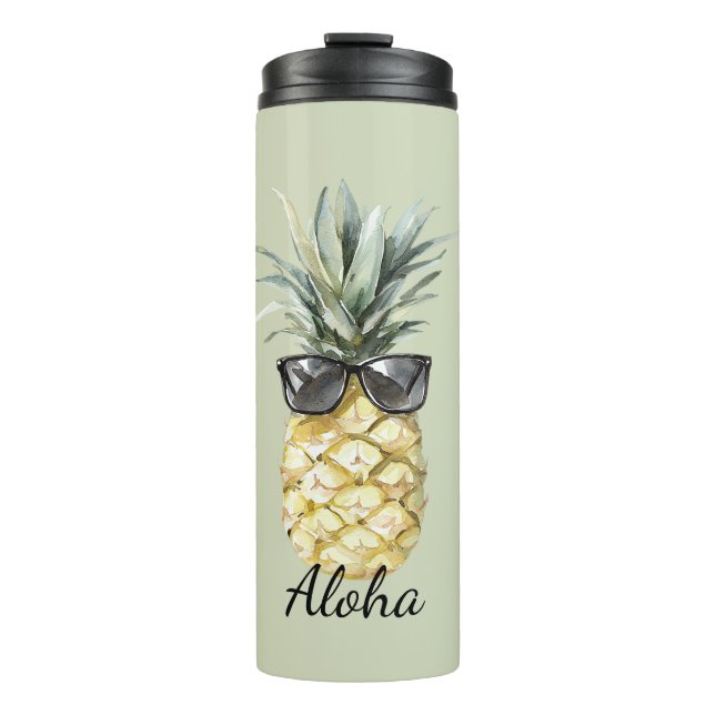 Termo Piña Tropical Aloha con Gafas de Sol (Anverso)