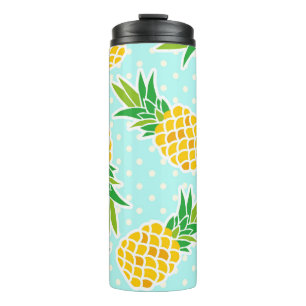 Termo Piñas Exóticas: Polka Azul-Dot Diversión.