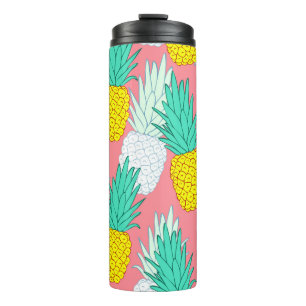 Termo Piñas Tropicales: Moda Personalizado Roja.