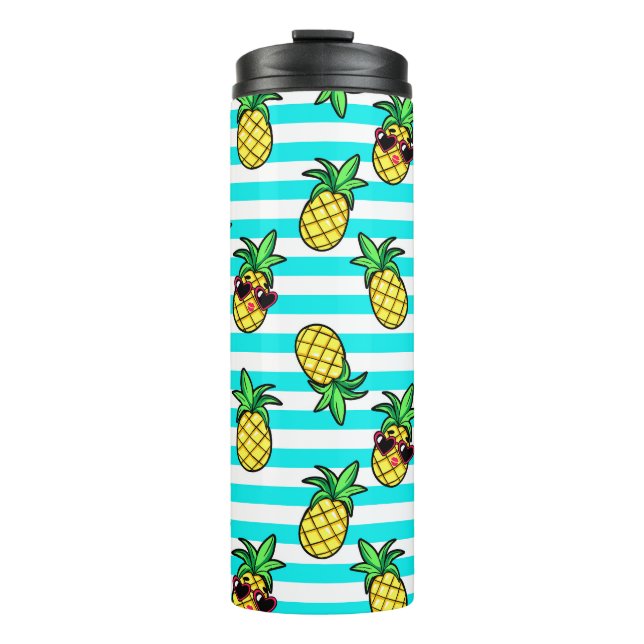 Termo Piñas Tropicales: Patrón Retro de Gafas de Sol. (Anverso)