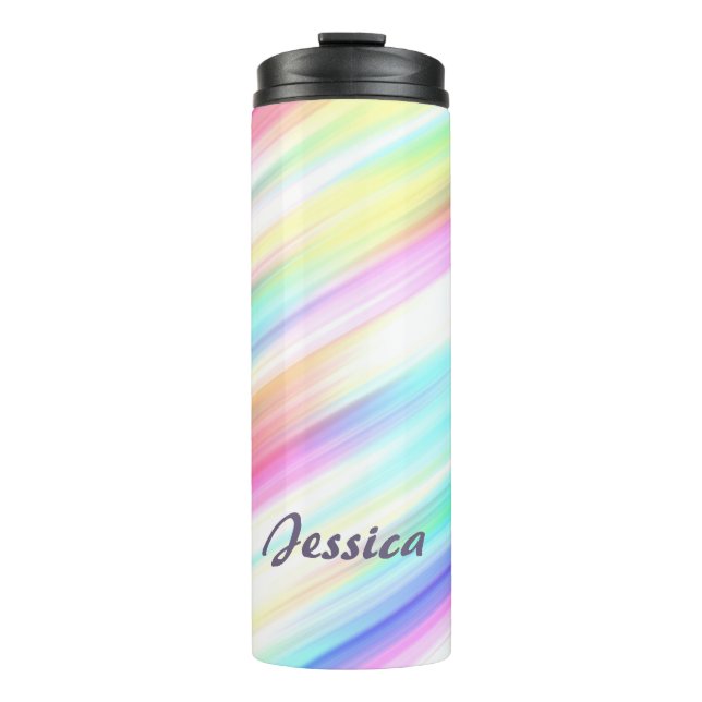 Termo Pincel de arcoiris Pastel personalizado (Anverso)