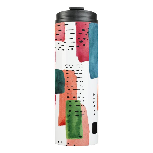 Termo Pincel de doodle: azul Naranja (Anverso)