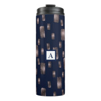 Pincel Moderno Rosa Dorado y Azul Marino Brillante