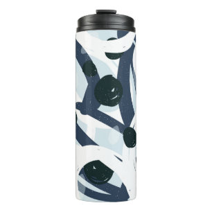 Termo Pinceles abstractos de color azul y marino que pin