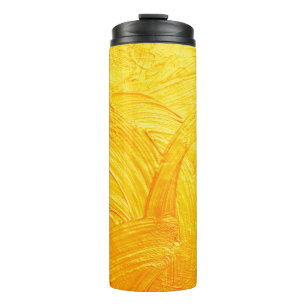 Termo Pinceles y curvas de fondo abstracto de oro