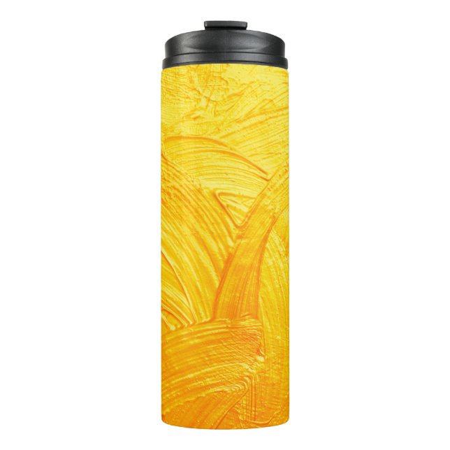 Termo Pinceles y curvas de fondo abstracto de oro (Anverso)