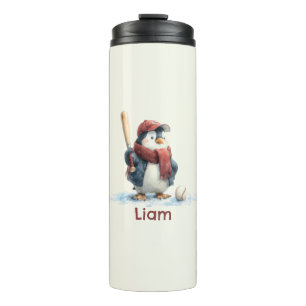 Termo Pingüino de béisbol infantil personalizado de invi
