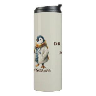 Termo Pingüino de invierno personalizado "Mejor médico d