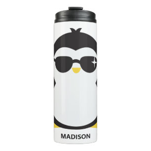 Termo Pingüino fresco de nombre personalizado