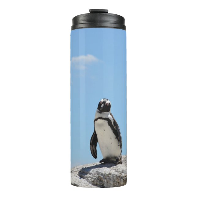 Termo Pingüino y cielo azul monocasco (Anverso)