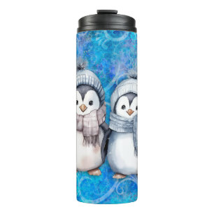Termo Pingüinos de color azul invernal escarvan Gorras