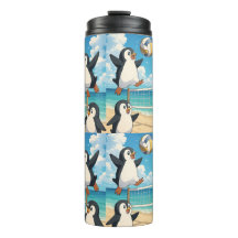 pingüinos volteretas jugando voleibol