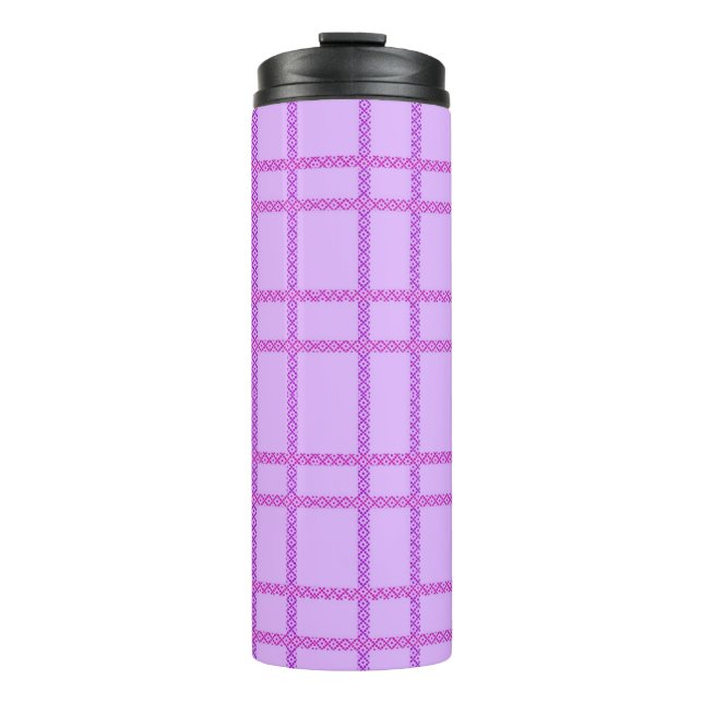 Termo Pink and purple flower checkered pattern (Anverso)