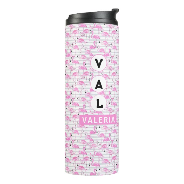 Termo Pink flamingo feminine modern chic beach tropical (Rotado hacia la izquierda)