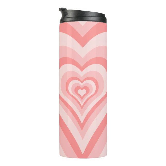 Termo Pink Heart Gradient Pattern – Cute Girly Love (Rotado hacia la derecha)