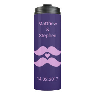 Termo Pink Mustaches nombres personalizados y cita tumbl