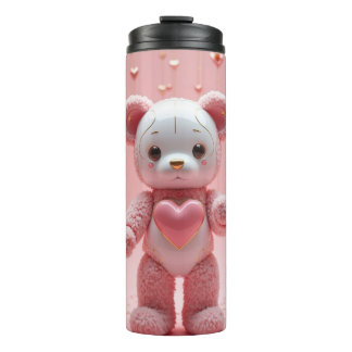 Termo Pink Plush Robot Teddy Bear Tumbler