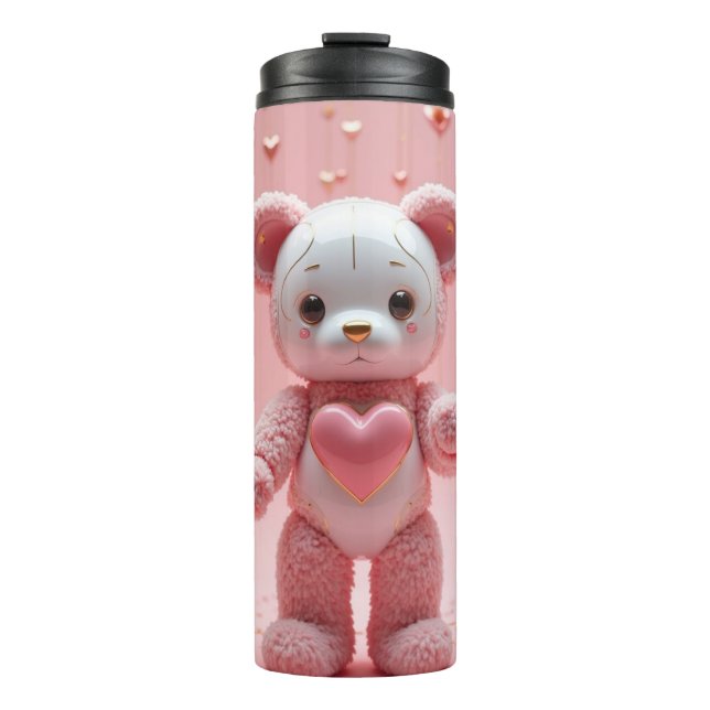 Termo Pink Plush Robot Teddy Bear Tumbler (Anverso)