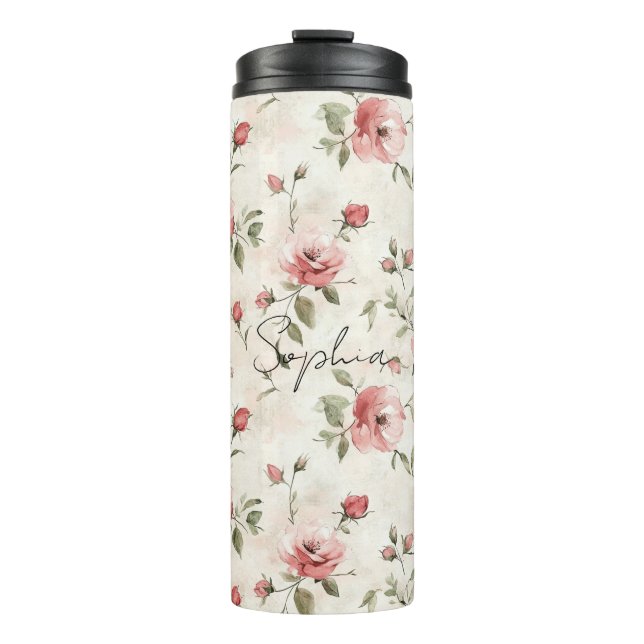 Termo Pink Roses Floral  (Anverso)