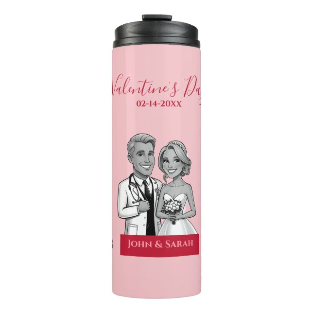 Termo pink Valentine's Day doctors in love (Anverso)
