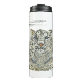 Termo Pintada mano de leopardo de la nieve en peligro