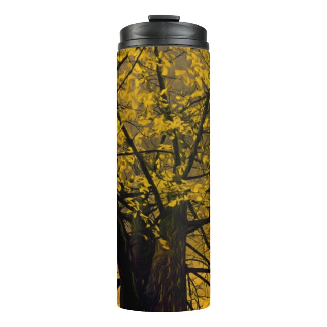 Termo Pintado de árbol amarillo de caída térmica (Anverso)