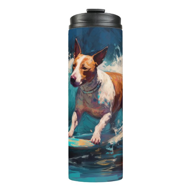 Termo Pintado de surf Bull Terrier Beach (Anverso)