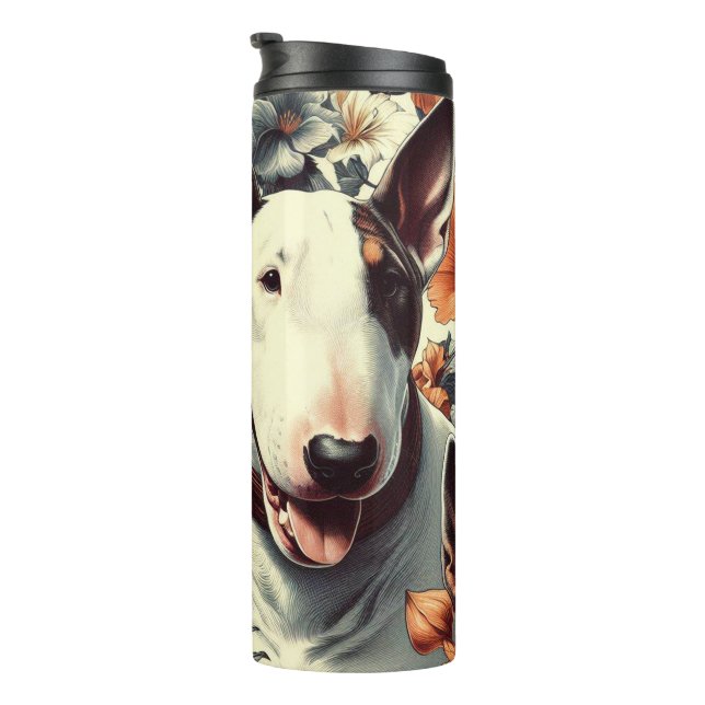 Termo Pintado sin problemas Retro Bull Terrier (Rotado hacia la derecha)