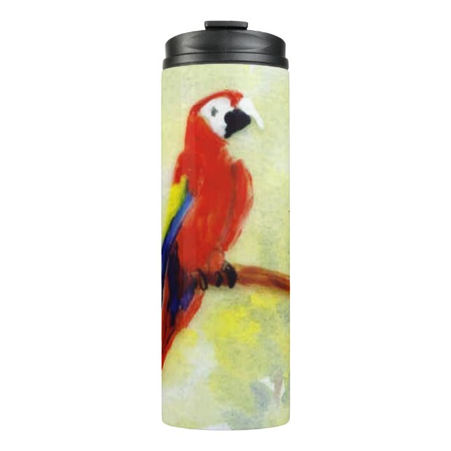 Termo Pintando pájaros personalizados Macaw Parrot (Anverso)