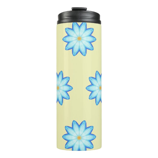 Termo Pintando Tumblers Florales de Lotus azul (Anverso)