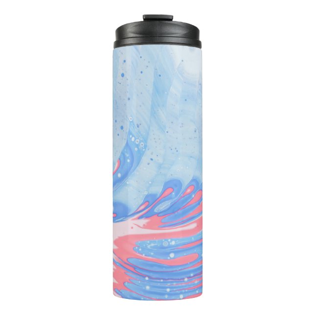 TERMO PINTURA ABSTRACTA AZUL BLANCA Y ROJA (Anverso)