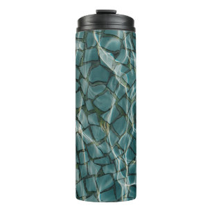 Termo Pintura abstracta azul y blanco