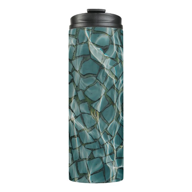 Termo Pintura abstracta azul y blanco (Anverso)