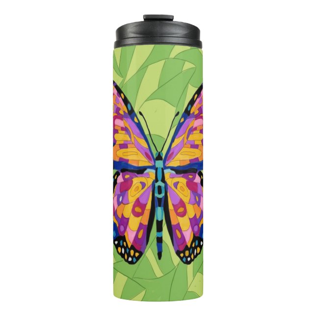 Termo Pintura abstracta de mariposa  (Anverso)
