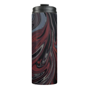 Termo Pintura abstracta gris y roja