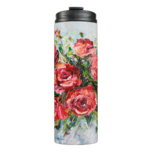 Termo pintura al óleo abstracta de un hermoso ramo fres