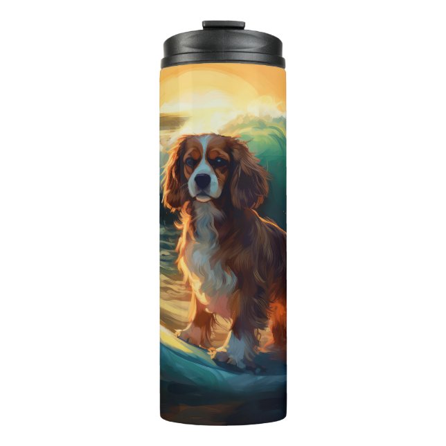 Termo Pintura Cavalier King Beach para surf (Anverso)