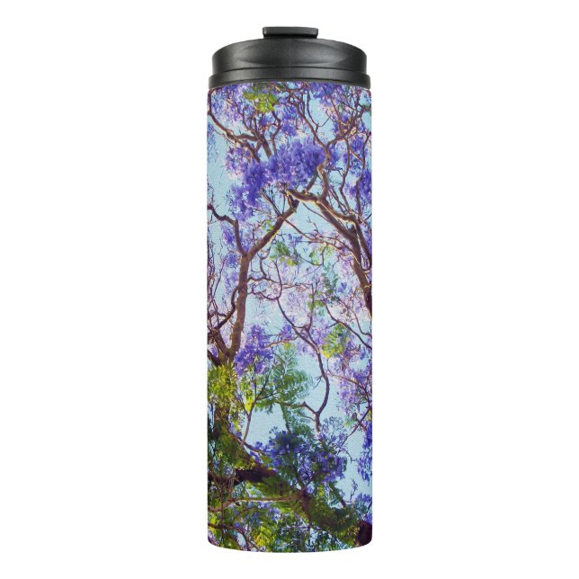 Termo Pintura de aceite de arbol de Jacaranda morado, (Anverso)